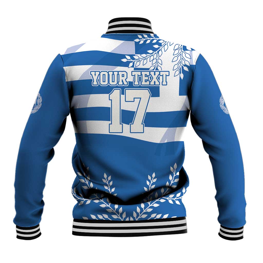 Custom Greece Basketball Baseball Jacket Sporty Style with Laurel