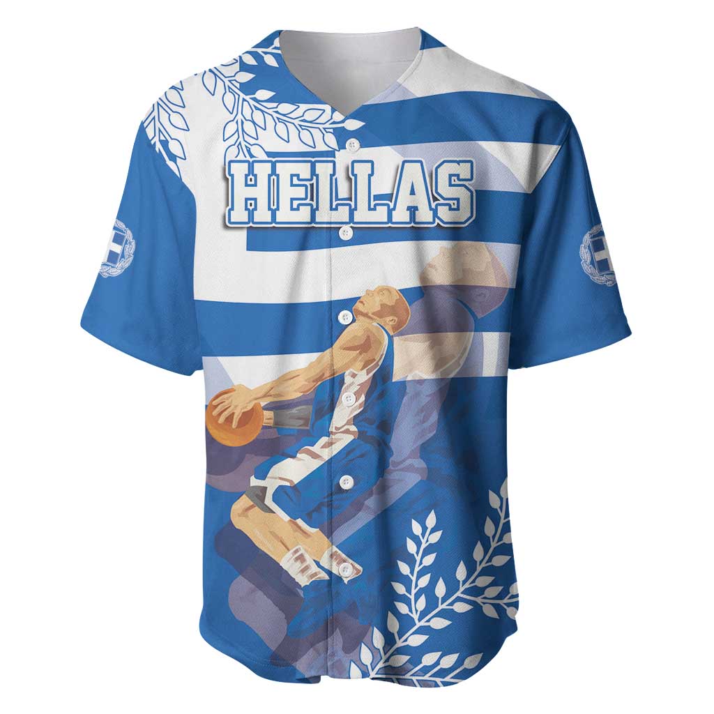 Custom Greece Basketball Baseball Jersey Sporty Style with Laurel