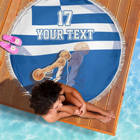 Custom Greece Basketball Beach Blanket Sporty Style with Laurel