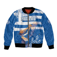 Custom Greece Basketball Bomber Jacket Sporty Style with Laurel