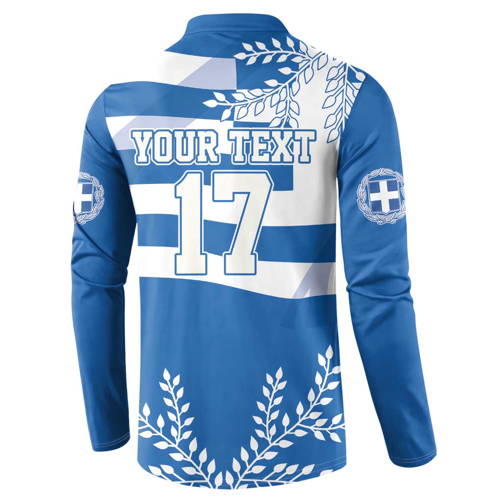 Custom Greece Basketball Button Sweatshirt Sporty Style with Laurel