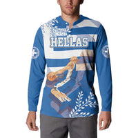 Custom Greece Basketball Button Sweatshirt Sporty Style with Laurel