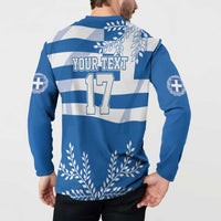 Custom Greece Basketball Button Sweatshirt Sporty Style with Laurel