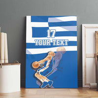 Custom Greece Basketball Canvas Wall Art Sporty Style with Laurel