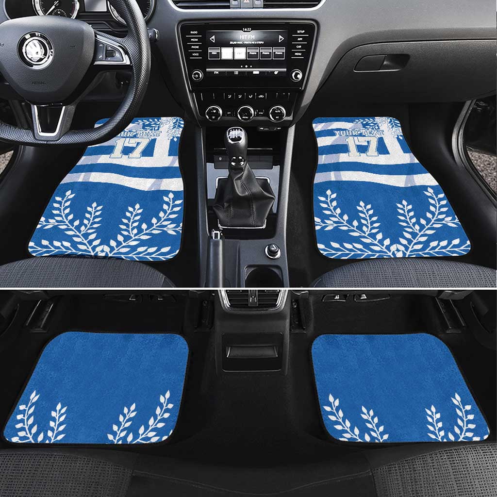Custom Greece Basketball Car Mats Sporty Style with Laurel