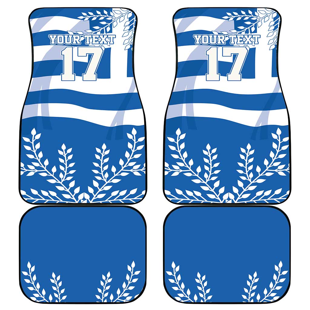 Custom Greece Basketball Car Mats Sporty Style with Laurel