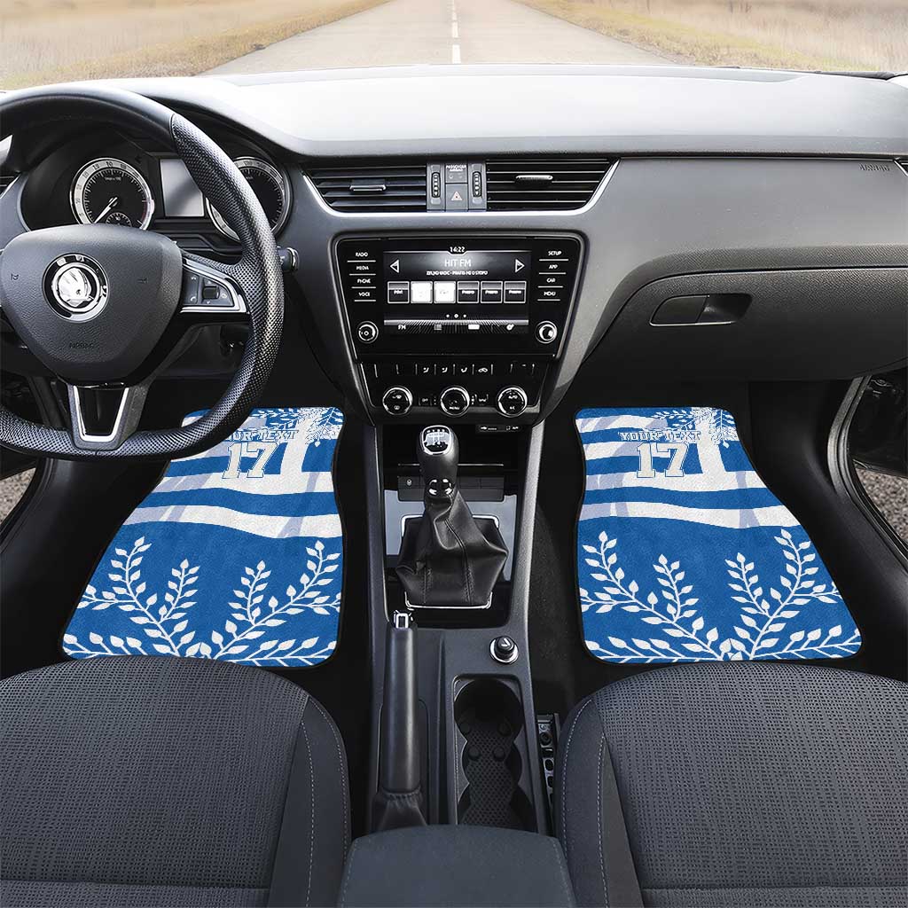 Custom Greece Basketball Car Mats Sporty Style with Laurel