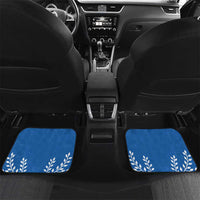 Custom Greece Basketball Car Mats Sporty Style with Laurel