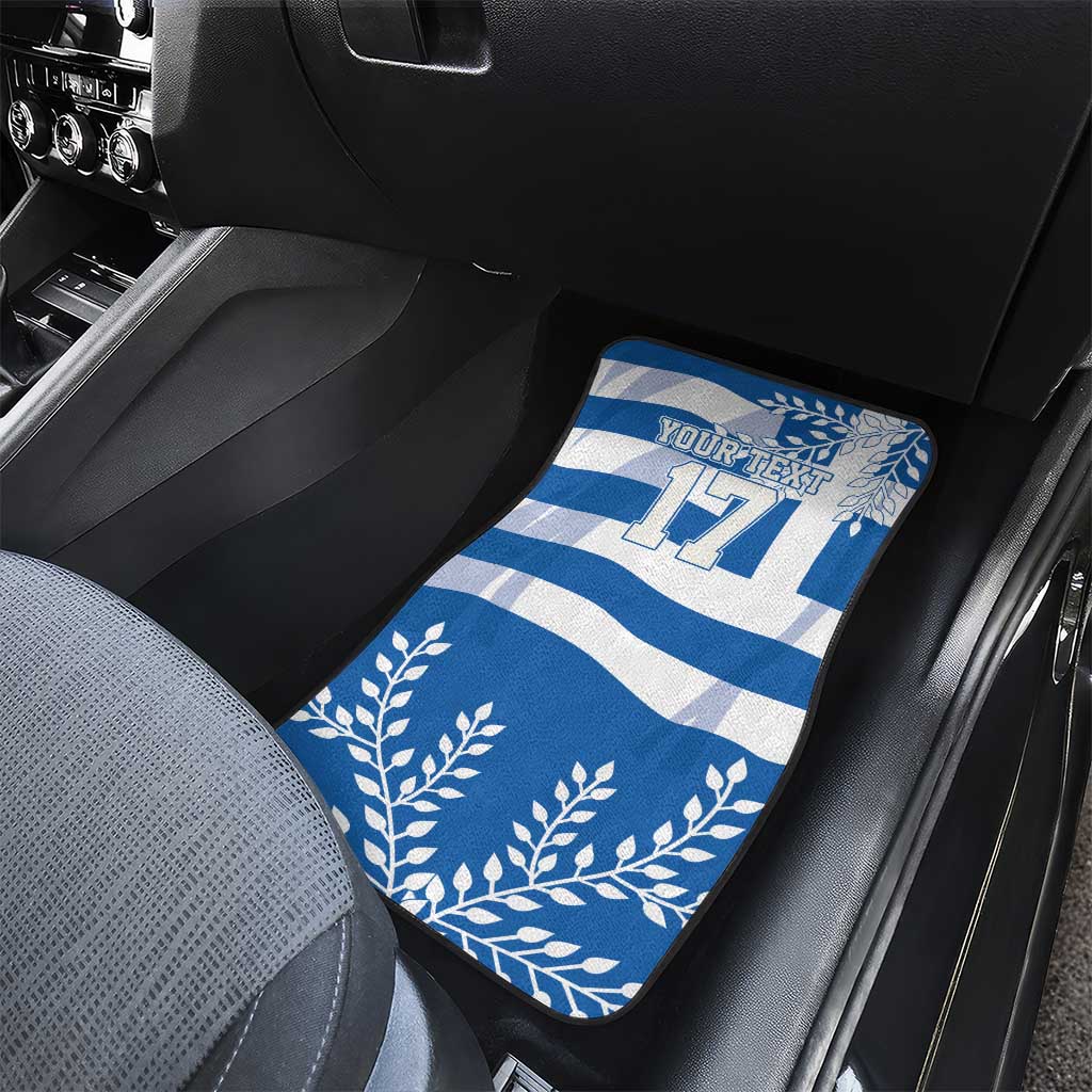 Custom Greece Basketball Car Mats Sporty Style with Laurel