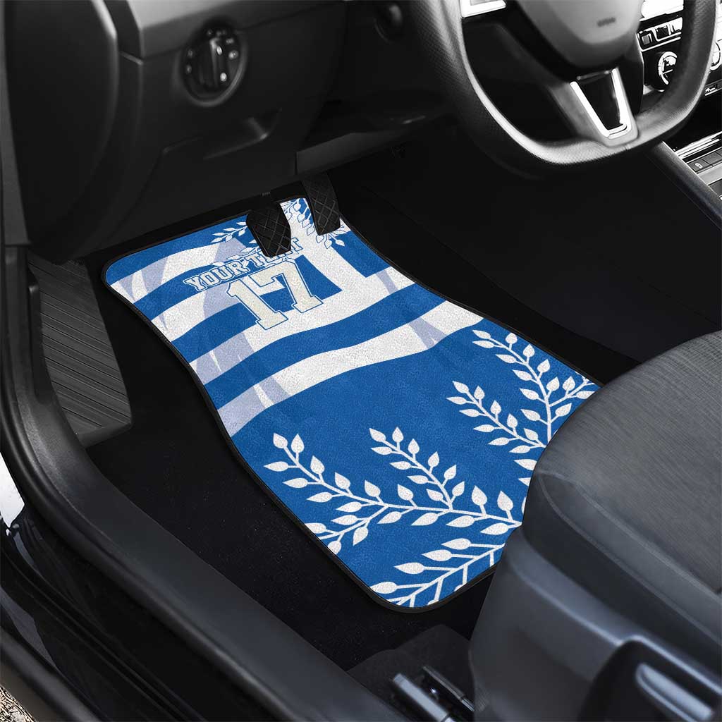 Custom Greece Basketball Car Mats Sporty Style with Laurel