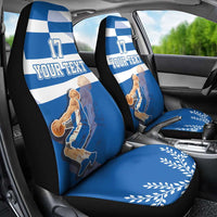 Custom Greece Basketball Car Seat Cover Sporty Style with Laurel