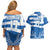 Custom Greece Basketball Couples Matching Off Shoulder Short Dress and Hawaiian Shirt Sporty Style with Laurel