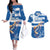 Custom Greece Basketball Couples Matching Off The Shoulder Long Sleeve Dress and Hawaiian Shirt Sporty Style with Laurel