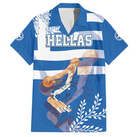 Custom Greece Basketball Family Matching Long Sleeve Bodycon Dress and Hawaiian Shirt Sporty Style with Laurel