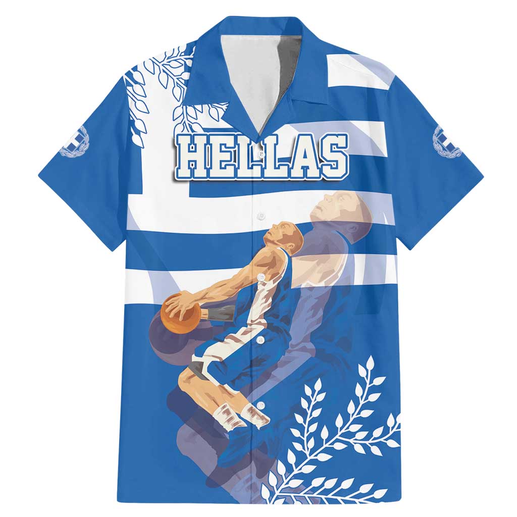 Custom Greece Basketball Family Matching Mermaid Dress and Hawaiian Shirt Sporty Style with Laurel