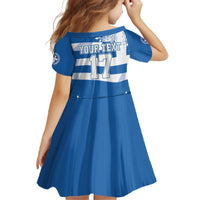 Custom Greece Basketball Family Matching Off The Shoulder Long Sleeve Dress and Hawaiian Shirt Sporty Style with Laurel