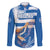 Custom Greece Basketball Family Matching Off The Shoulder Long Sleeve Dress and Hawaiian Shirt Sporty Style with Laurel
