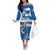 Custom Greece Basketball Family Matching Off The Shoulder Long Sleeve Dress and Hawaiian Shirt Sporty Style with Laurel