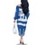 Custom Greece Basketball Family Matching Off The Shoulder Long Sleeve Dress and Hawaiian Shirt Sporty Style with Laurel