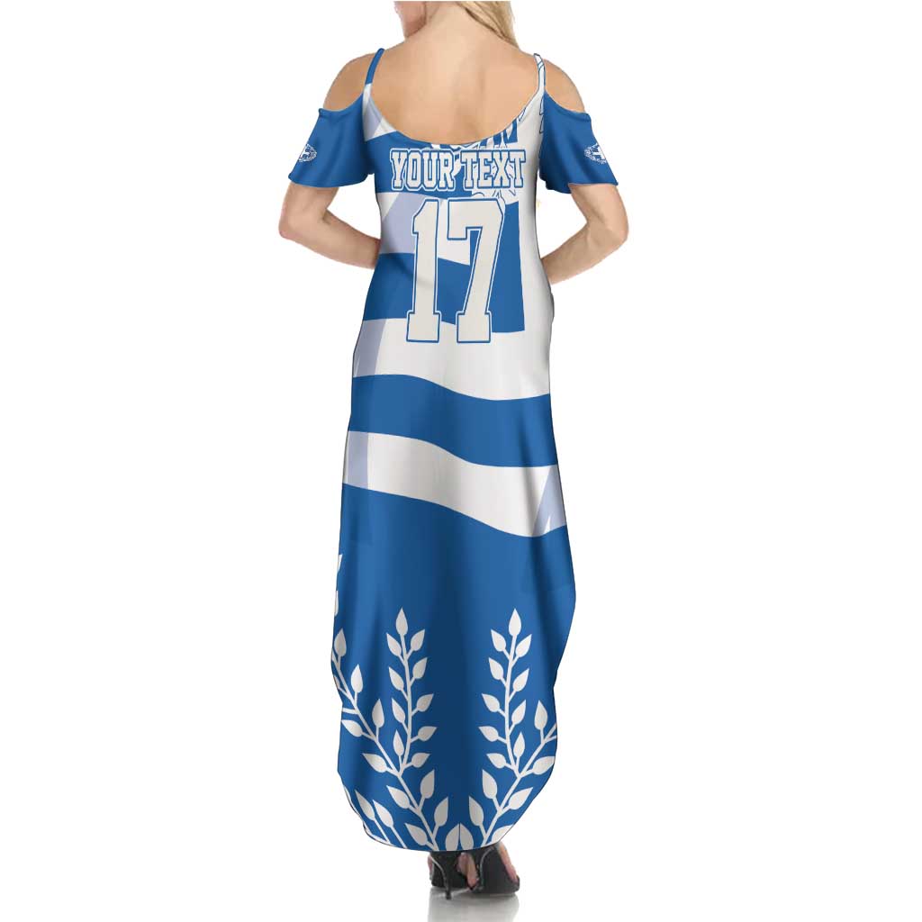 Custom Greece Basketball Family Matching Summer Maxi Dress and Hawaiian Shirt Sporty Style with Laurel