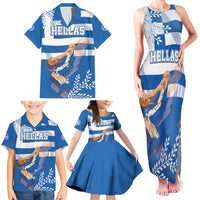 Custom Greece Basketball Family Matching Tank Maxi Dress and Hawaiian Shirt Sporty Style with Laurel