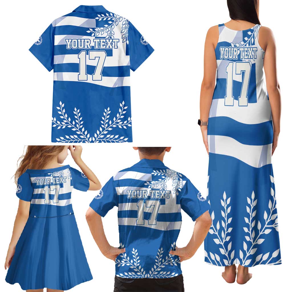 Custom Greece Basketball Family Matching Tank Maxi Dress and Hawaiian Shirt Sporty Style with Laurel