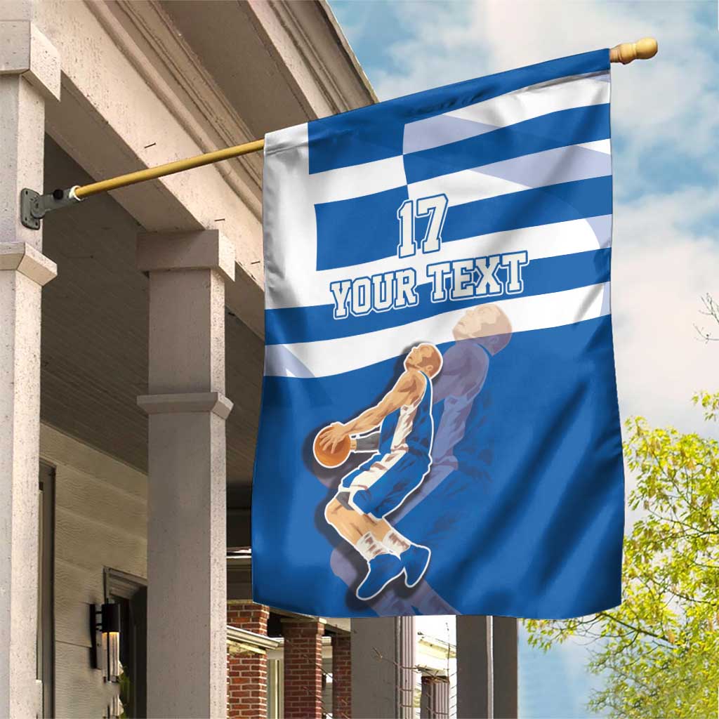 Custom Greece Basketball Garden Flag Sporty Style with Laurel