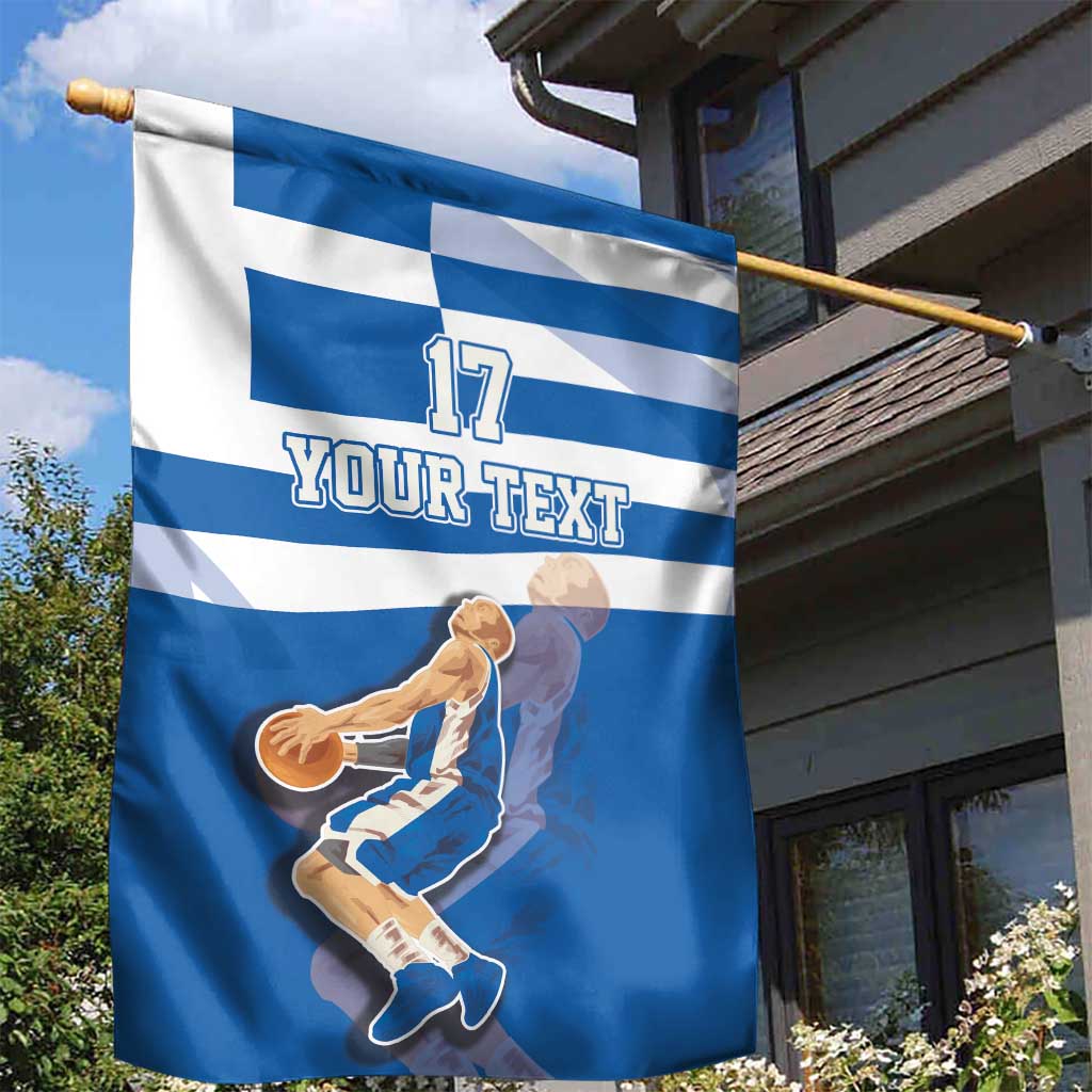 Custom Greece Basketball Garden Flag Sporty Style with Laurel