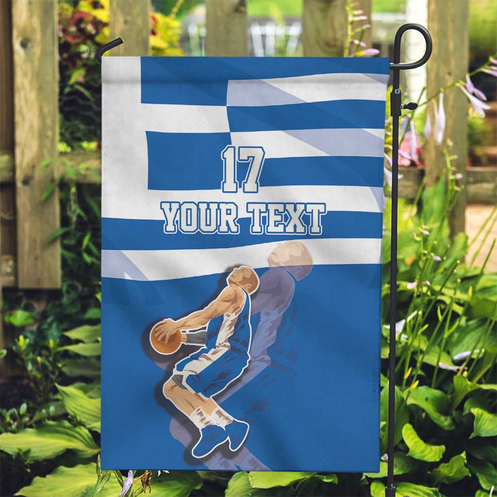 Custom Greece Basketball Garden Flag Sporty Style with Laurel