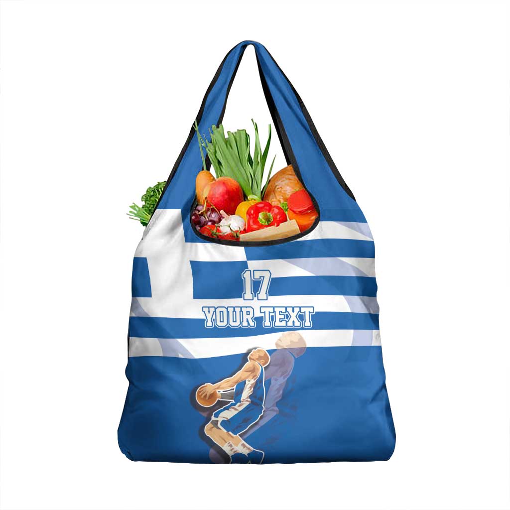 Custom Greece Basketball Grocery Bag Sporty Style with Laurel