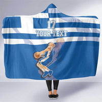 Custom Greece Basketball Hooded Blanket Sporty Style with Laurel