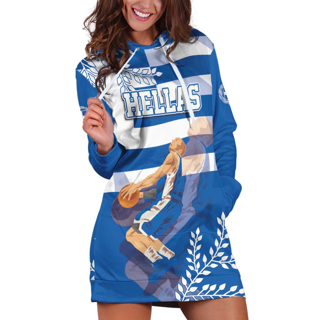 Custom Greece Basketball Hoodie Dress Sporty Style with Laurel