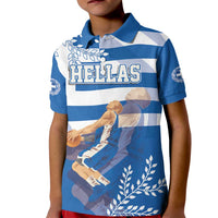 Custom Greece Basketball Kid Polo Shirt Sporty Style with Laurel