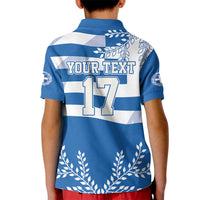 Custom Greece Basketball Kid Polo Shirt Sporty Style with Laurel