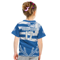 Custom Greece Basketball Kid T Shirt Sporty Style with Laurel