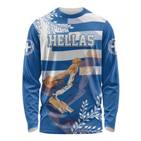 Custom Greece Basketball Long Sleeve Shirt Sporty Style with Laurel