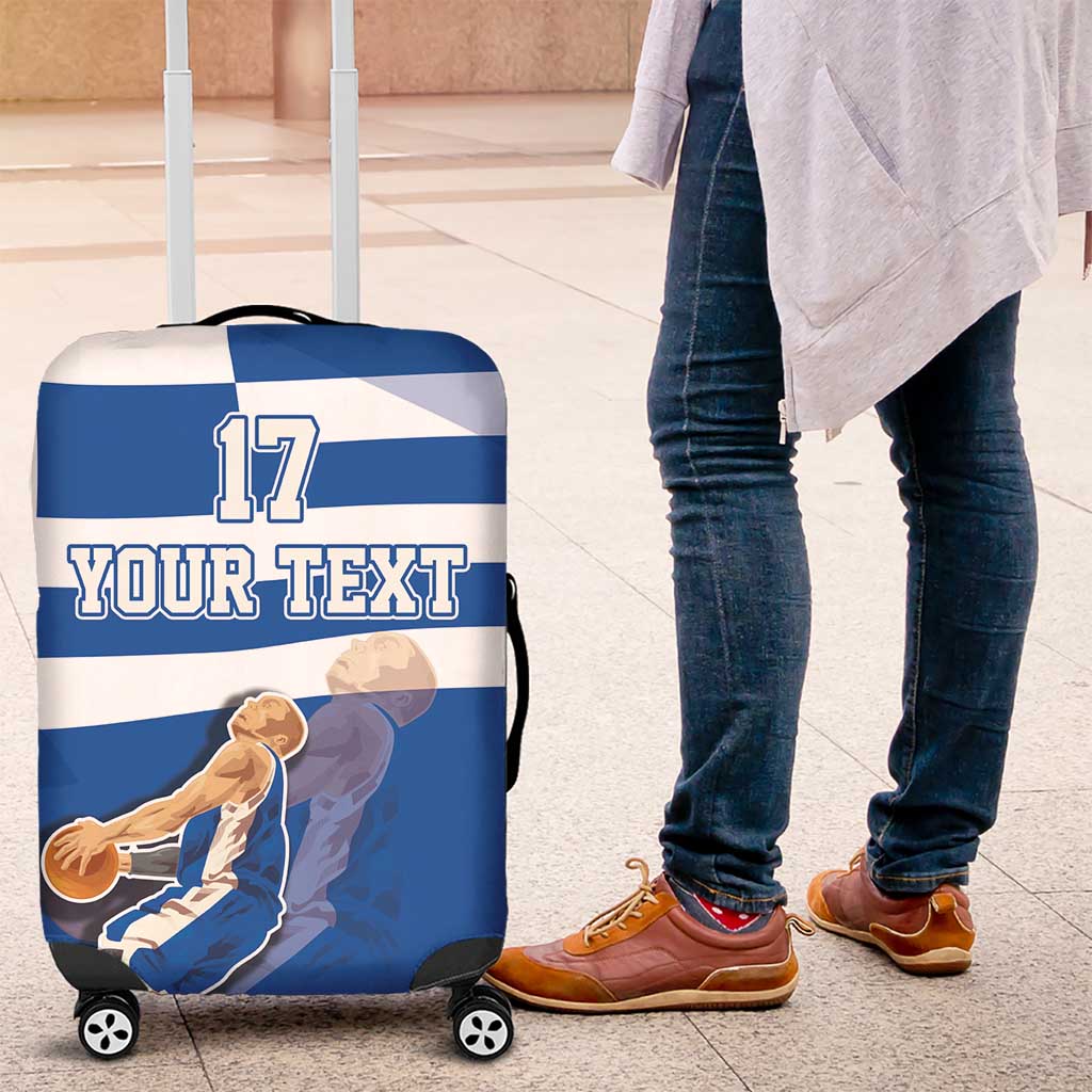 Custom Greece Basketball Luggage Cover Sporty Style with Laurel