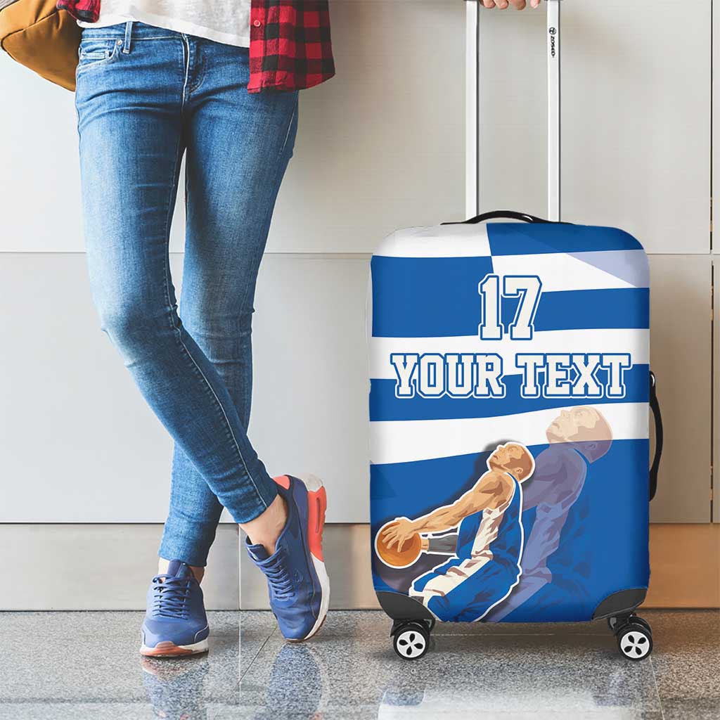 Custom Greece Basketball Luggage Cover Sporty Style with Laurel