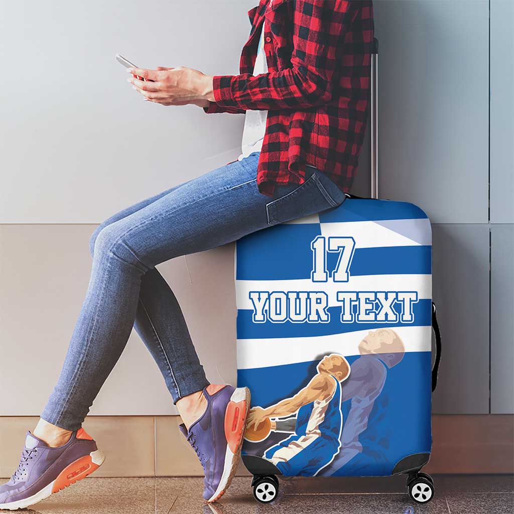 Custom Greece Basketball Luggage Cover Sporty Style with Laurel