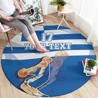 Custom Greece Basketball Round Carpet Sporty Style with Laurel
