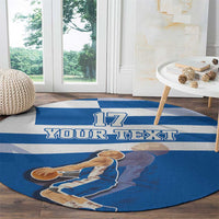 Custom Greece Basketball Round Carpet Sporty Style with Laurel