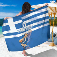 Custom Greece Basketball Sarong Sporty Style with Laurel