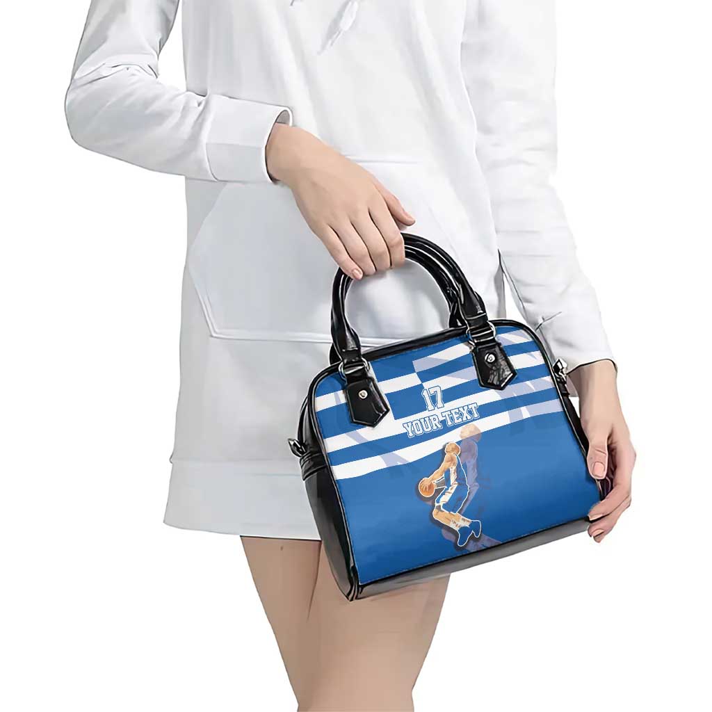 Custom Greece Basketball Shoulder Handbag Sporty Style with Laurel