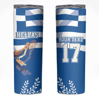 Custom Greece Basketball Skinny Tumbler Sporty Style with Laurel