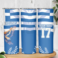 Custom Greece Basketball Skinny Tumbler Sporty Style with Laurel