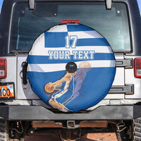 Custom Greece Basketball Spare Tire Cover Sporty Style with Laurel