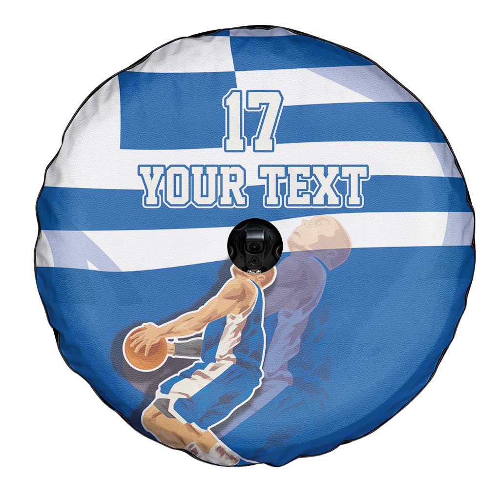 Custom Greece Basketball Spare Tire Cover Sporty Style with Laurel