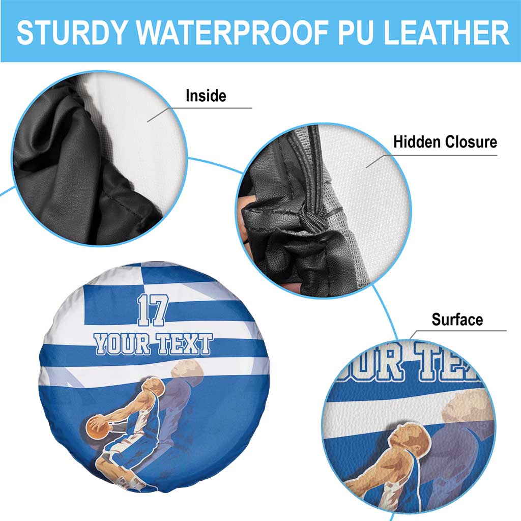 Custom Greece Basketball Spare Tire Cover Sporty Style with Laurel