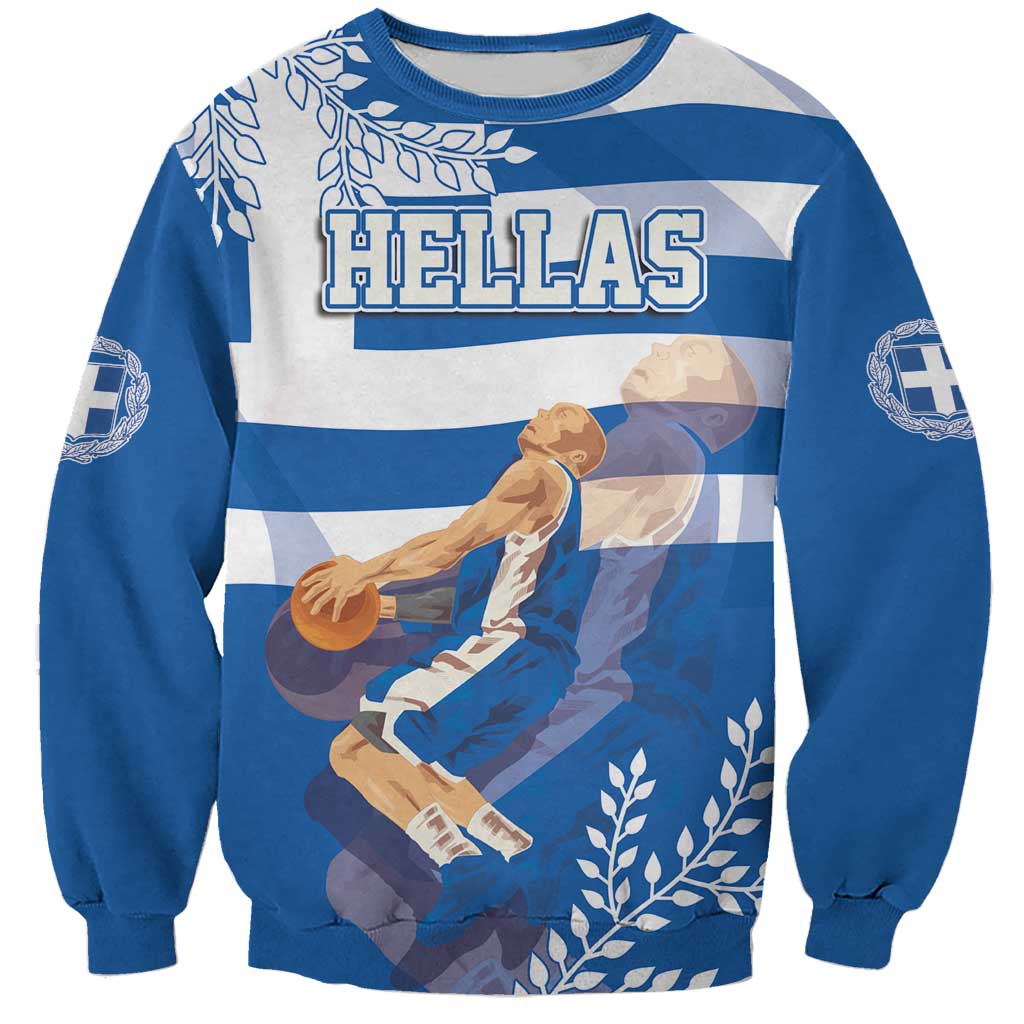 Custom Greece Basketball Sweatshirt Sporty Style with Laurel