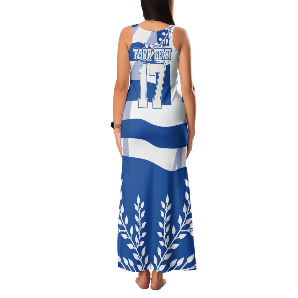 Custom Greece Basketball Tank Maxi Dress Sporty Style with Laurel